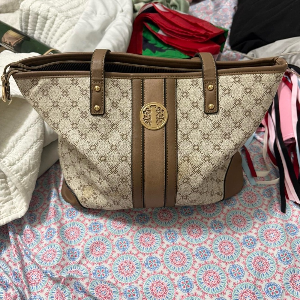 Brown and Cream Tote Bag